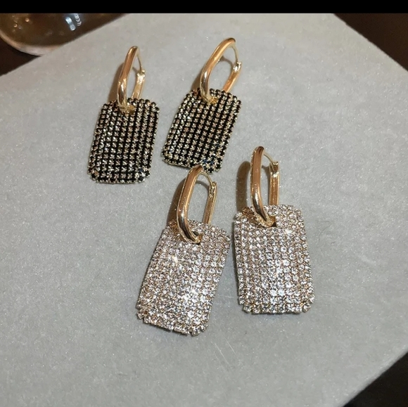 New Luxury, Rectangle Drop Earrings - Picture 3 of 3